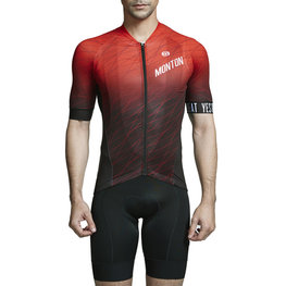 MONTON Kurzarm Fahrradtrikot - DEEP - Schwarz/Rot