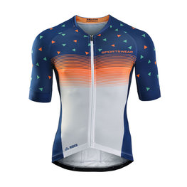 MONTON Kurzarm Fahrradtrikot - STARRY LANES  - Orange/Weiß/Blau