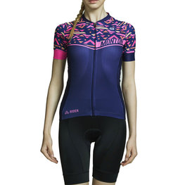 MONTON Kurzarm Fahrradtrikot - PINK WAVE LADY - Rosa/Blau