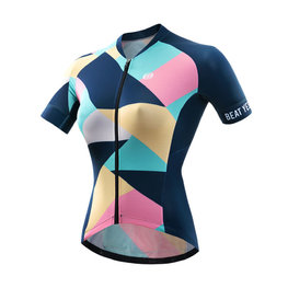 MONTON Kurzarm Fahrradtrikot - COLOURED GLAZE LADY - Blau