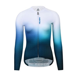 MONTON Langarm Fahrradtrikot für den Sommer - TWILIGHT LADY SUMMER - Weiß/Blau