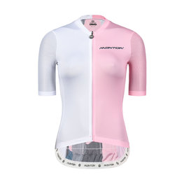 MONTON Kurzarm Fahrradtrikot - BACK SHADOW LADY - Weiß/Rosa