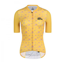 MONTON Kurzarm Fahrradtrikot - PURPLEFLORAL YELLOW - Gelb