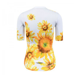 MONTON Kurzarm Fahrradtrikot - SUNFLOWER LADY - Weiß/Gelb