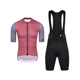 MONTON Kurzarm Radtrikot und Shorts - CHECHEN - Rot/Schwarz