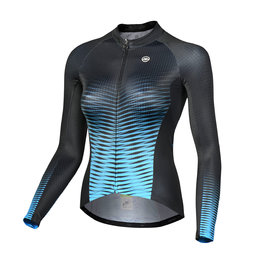 MONTON Langarm Fahrradtrikot für den Sommer - SPIRIT LADY SUMMER - Blau/Schwarz