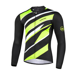 MONTON Langarm Fahrradtrikot für den Sommer - FERNWAR SUMMER - Schwarz/Grün