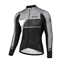 MONTON Langarm Fahrradtrikot für den Winter - SIMPO WINTER - Grau/Schwarz