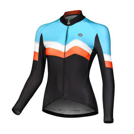 MONTON Langarm Fahrradtrikot für den Sommer - WINLAN LADY WINTER - Blau/Orange/Schwarz