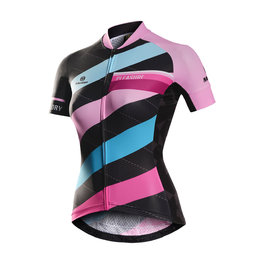 MONTON Kurzarm Fahrradtrikot - DIMENSIONS LADY - Rosa/Blau/Schwarz