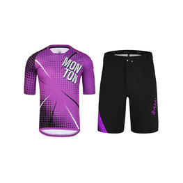 MONTON MTB Radtrikot und Hose - BAM MTB - Lila/Schwarz