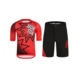 MONTON MTB Radtrikot und Hose - POW MTB - Rot/Schwarz