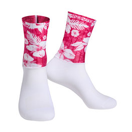 MONTON Klassische Fahrradsocken - WILDFLOWER - Weiß/Rot