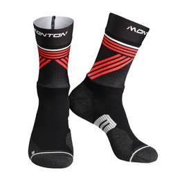 MONTON Klassische Fahrradsocken - GREFFIO 2  - Rot/Schwarz