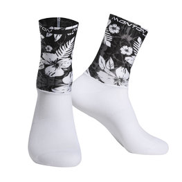 MONTON Klassische Fahrradsocken - WILDFLOWER - Schwarz/Weiß