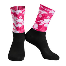 MONTON Klassische Fahrradsocken - WILDFLOWER - Schwarz/Rot