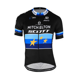 GIORDANA Kurzarm Fahrradtrikot - MITCHELTON-SCOTT '19 - Schwarz/Blau