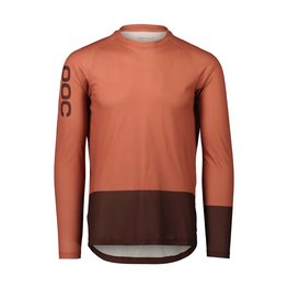 POC Langarm Fahrradtrikot für den Sommer - MTB PURE - Braun/Orange