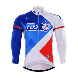 Langarm Fahrradtrikot für den Winter - FDJ 2017 WINTER - Rot/Blau/Weiß