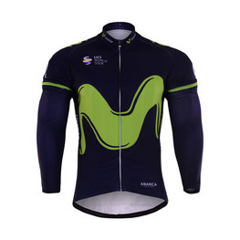 BONAVELO Langarm Fahrradtrikot für den Winter - MOVISTAR 2017 WINTER - Grün/Blau