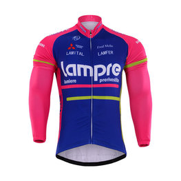 Langarm Fahrradtrikot für den Sommer - LAMPRE 2017 SUMMER - Blau/Rosa