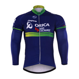 Langarm Fahrradtrikot für den Sommer - ORICA 2017 SUMMER - Blau/Grün