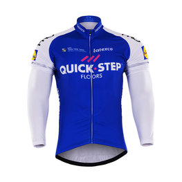 Langarm Fahrradtrikot für den Sommer - QUICKSTEP 2017 SMR - Weiß/Blau