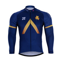 Langarm Fahrradtrikot für den Winter - AQUA BLUE 2018 WNT - Blau/Gold