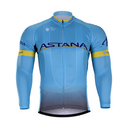 Langarm Fahrradtrikot für den Winter - ASTANA 2018 WINTER - Hellblau