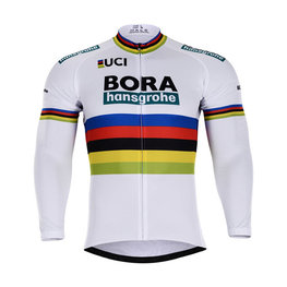 Langarm Fahrradtrikot für den Winter - BORA UCI 2018 WINTER - Weiß/mehrfarbig