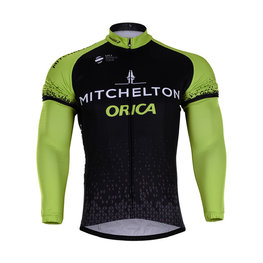 Langarm Fahrradtrikot für den Winter - ORICA 2018 WINTER - Schwarz/Grün