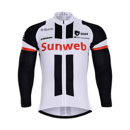Langarm Fahrradtrikot für den Winter - SUNWEB 2018 WINTER - Weiß/Schwarz