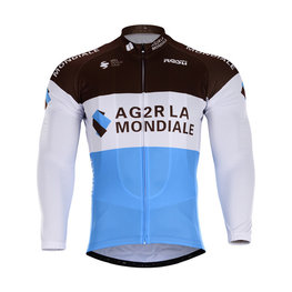 Langarm Fahrradtrikot für den Sommer - AG2R 2018 SUMMER - Hellblau/Braun/Weiß