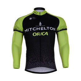 Langarm Fahrradtrikot für den Sommer - ORICA 2018 SUMMER - Grün/Schwarz