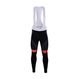 Lange Fahrradhose mit Trägern - TREK 2018 SUMMER - Schwarz/Rot