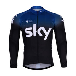BONAVELO Langarm Fahrradtrikot für den Sommer - SKY 2019 SUMMER - Blau/Schwarz