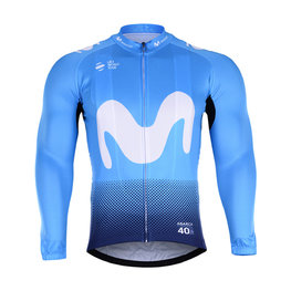 BONAVELO Langarm Fahrradtrikot für den Winter - MOVISTAR 2019 WINTER - Blau