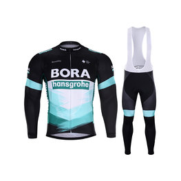 BONAVELO Radtrikot und Hose für den Winter - BORA 2020 WINTER - Schwarz/Grün/Weiß