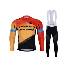 BONAVELO Radtrikot und Hose für den Winter - BAHRAIN MCL. '20 WNT - Rot/Gelb/Schwarz