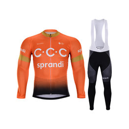 BONAVELO Radtrikot und Hose für den Winter - CCC 2020 WINTER - Orange/Schwarz