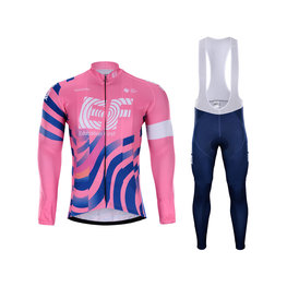 BONAVELO Radtrikot und Hose für den Winter - EDUCATION F. '20 WNT - Blau/Schwarz/Rosa