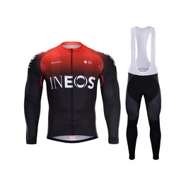 BONAVELO Radtrikot und Hose für den Winter - INEOS 2020 WINTER - Rot/Schwarz