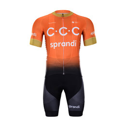 BONAVELO Kurzarm Radtrikot und Shorts - CCC 2020 - Orange/Schwarz