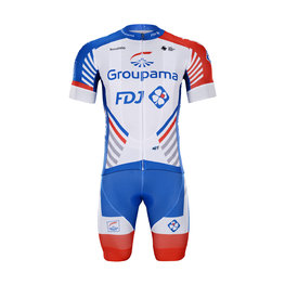 BONAVELO Kurzarm Radtrikot und Shorts - GROUPAMA FDJ 2020 - Weiß/Rot/Blau