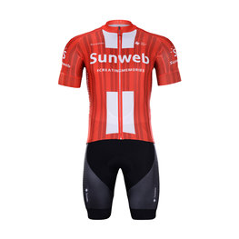 BONAVELO Kurzarm Radtrikot und Shorts - SUNWEB 2020 - Schwarz/Rot