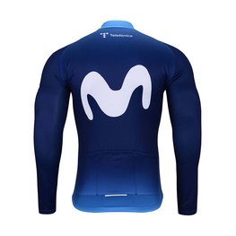 BONAVELO Langarm Fahrradtrikot für den Winter - MOVISTAR 2024 WINTER - Weiß/Blau