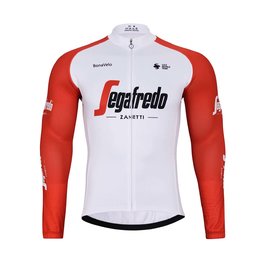 BONAVELO Langarm Fahrradtrikot für den Winter - TREK 2024 WINTER - Weiß/Rot/Blau