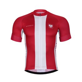 BONAVELO Kurzarm Radtrikot und Shorts - POLAND II. - Rot/Schwarz/Weiß