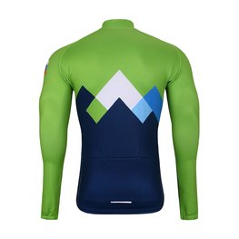 BONAVELO Langarm Fahrradtrikot für den Winter - SLOVENIA - Blau/Grün