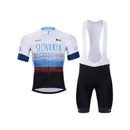 BONAVELO Kurzarm Radtrikot und Shorts - SLOVAKIA - Weiß/Blau/Rot/Schwarz